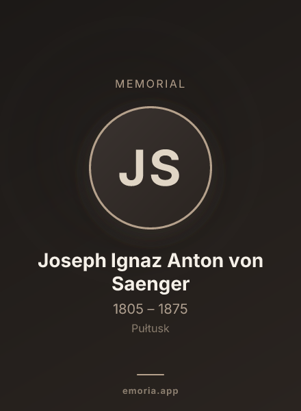 Memorial portrait of Joseph Ignaz Anton von Saenger