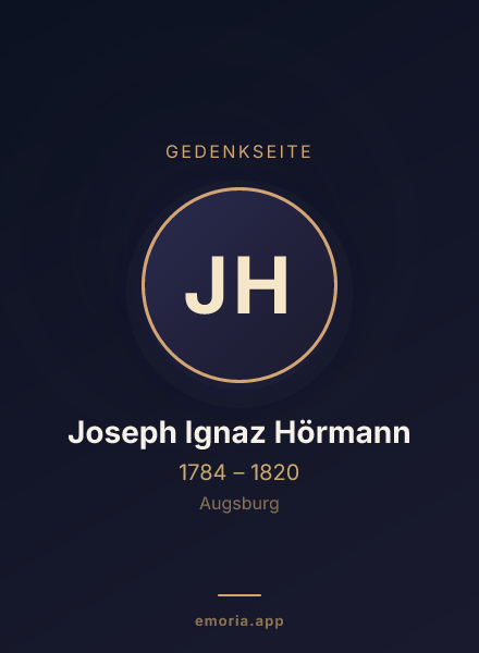 Gedenkportrait von Joseph Ignaz Hörmann
