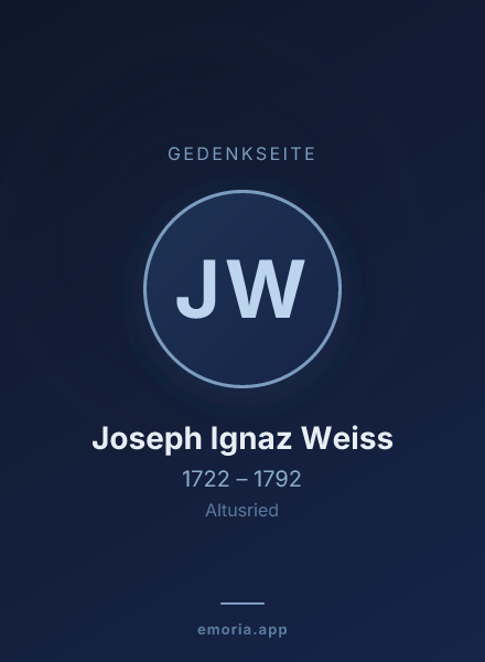 Gedenkportrait von Joseph Ignaz Weiss