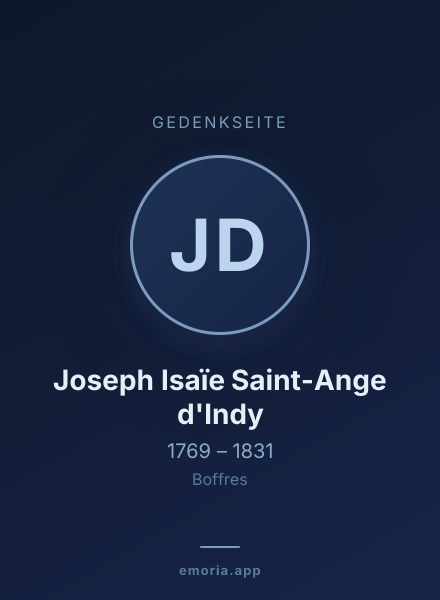 Gedenkportrait von Joseph Isaïe Saint-Ange d'Indy