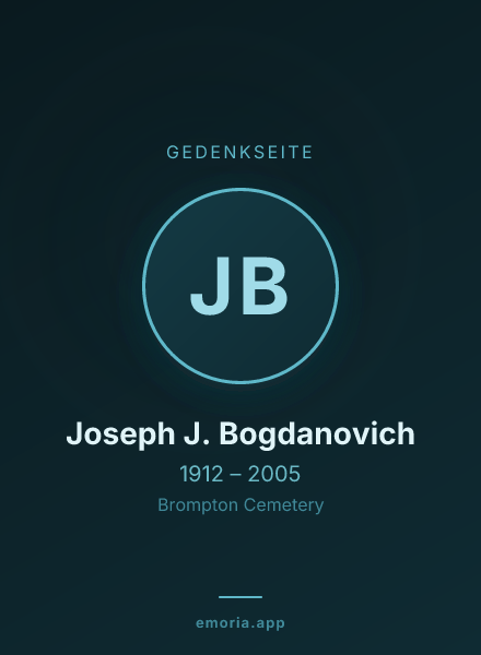 Gedenkportrait von Joseph J. Bogdanovich