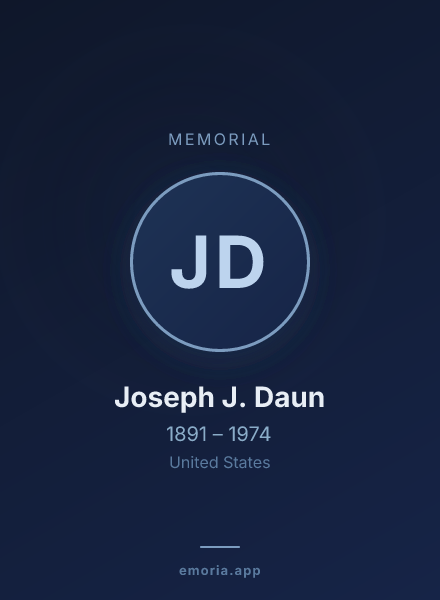 Memorial portrait of Joseph J. Daun
