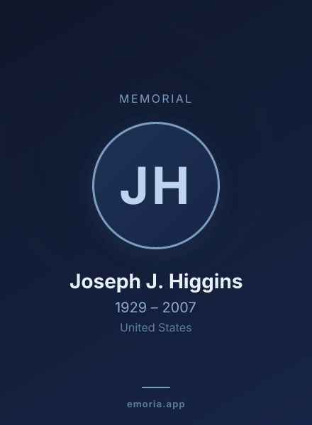 Memorial portrait of Joseph J. Higgins