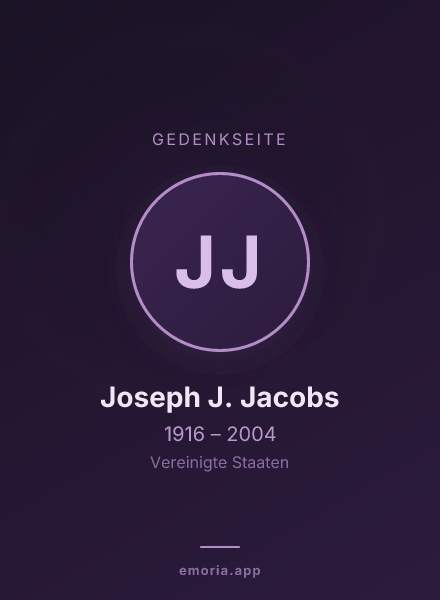 Gedenkportrait von Joseph J. Jacobs
