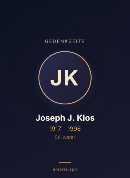 Gedenkportrait von Joseph J. Klos