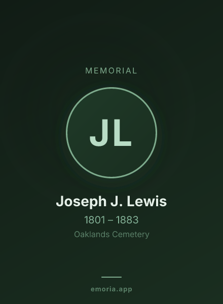 Memorial portrait of Joseph J. Lewis
