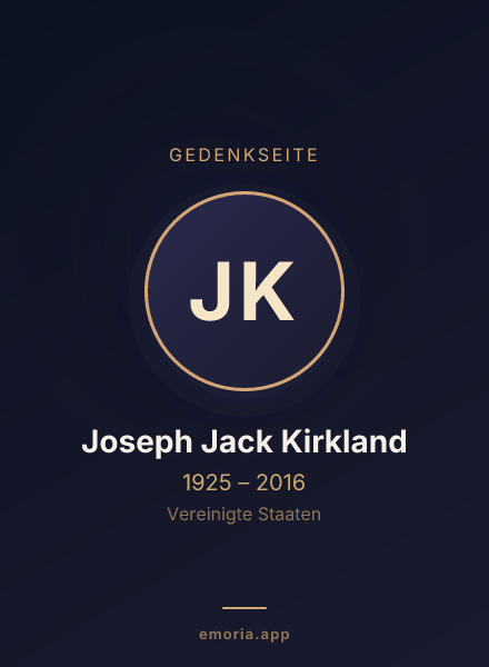 Gedenkportrait von Joseph Jack Kirkland