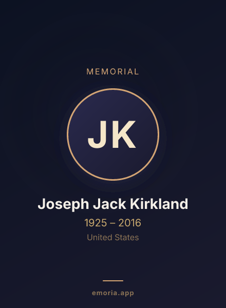 Memorial portrait of Joseph Jack Kirkland