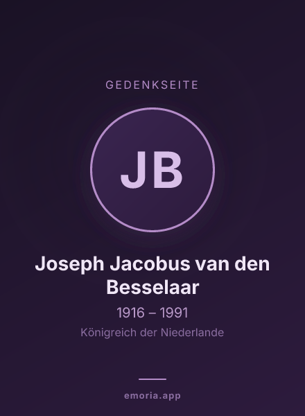 Gedenkportrait von Joseph Jacobus van den Besselaar