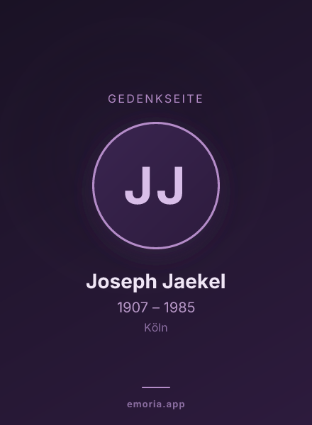 Gedenkportrait von Joseph Jaekel