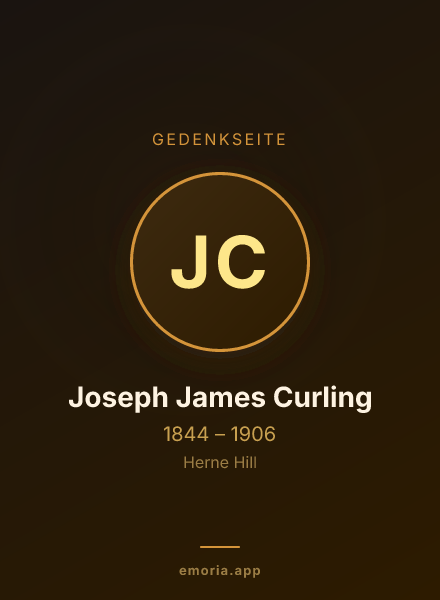 Gedenkportrait von Joseph James Curling