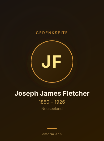 Gedenkportrait von Joseph James Fletcher