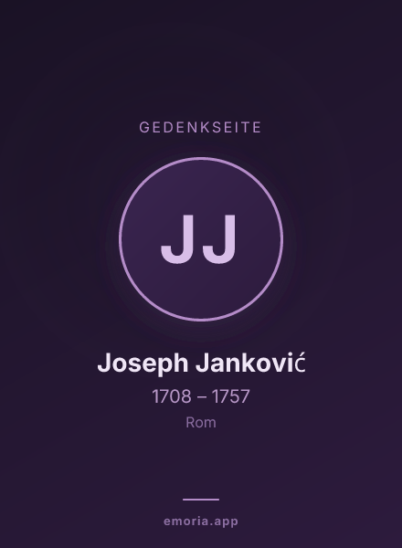Gedenkportrait von Joseph Janković