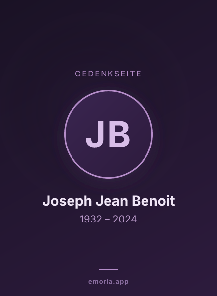 Gedenkportrait von Joseph Jean Benoit