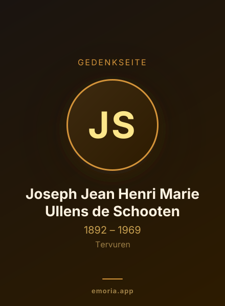 Gedenkportrait von Joseph Jean Henri Marie Ullens de Schooten