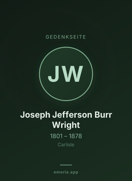 Gedenkportrait von Joseph Jefferson Burr Wright