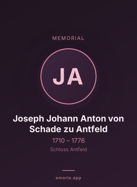 Memorial portrait of Joseph Johann Anton von Schade zu Antfeld