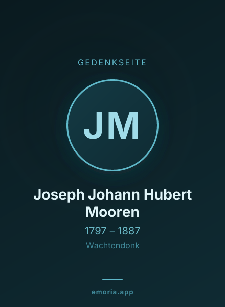 Gedenkportrait von Joseph Johann Hubert Mooren