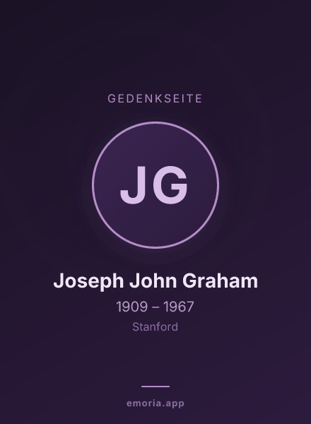 Gedenkportrait von Joseph John Graham
