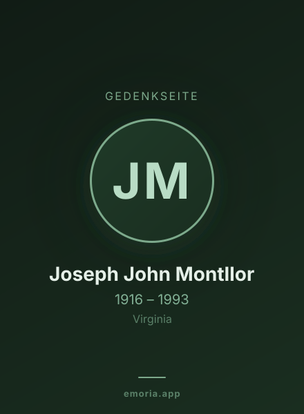 Gedenkportrait von Joseph John Montllor
