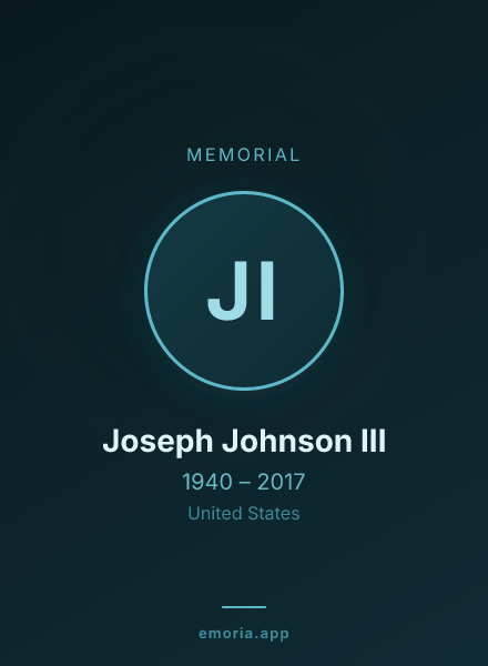 Memorial portrait of Joseph Johnson III
