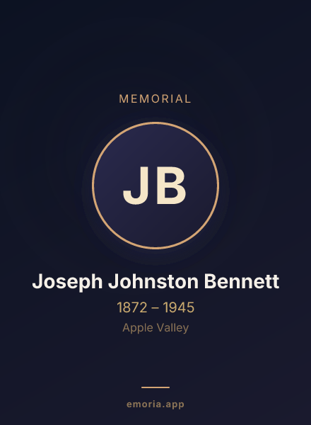 Memorial portrait of Joseph Johnston Bennett