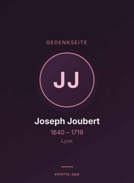 Gedenkportrait von Joseph Joubert