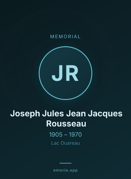 Memorial portrait of Joseph Jules Jean Jacques Rousseau