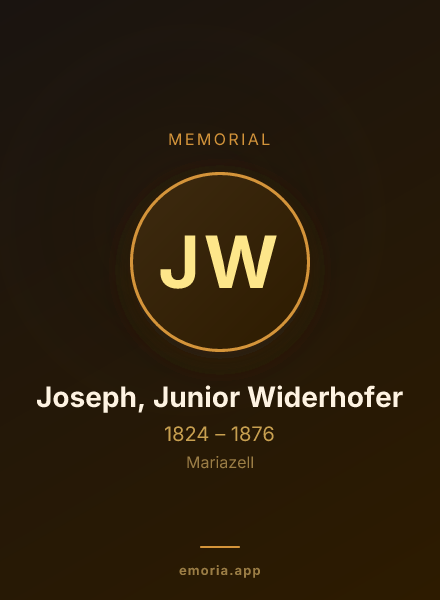 Memorial portrait of Joseph, Junior Widerhofer
