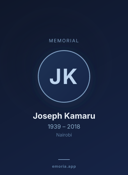 Memorial portrait of Joseph Kamaru