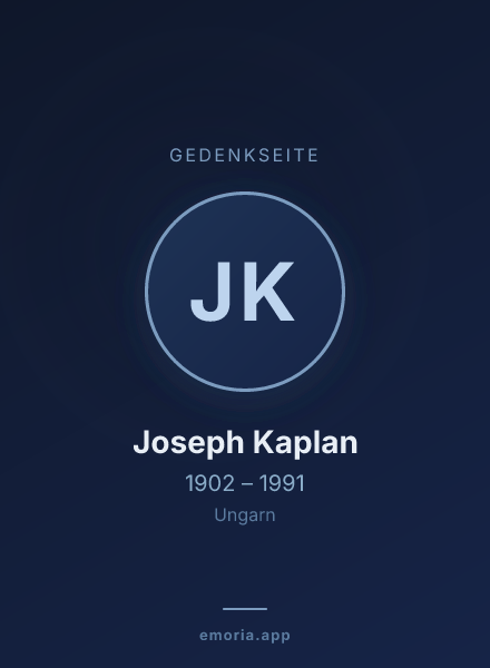 Gedenkportrait von Joseph Kaplan