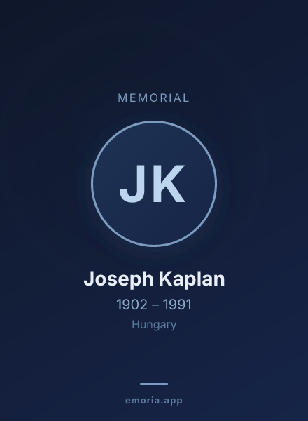 Memorial portrait of Joseph Kaplan