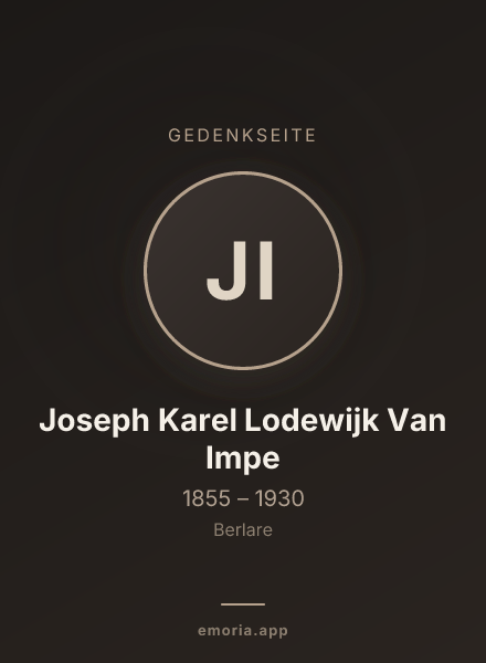 Gedenkportrait von Joseph Karel Lodewijk Van Impe