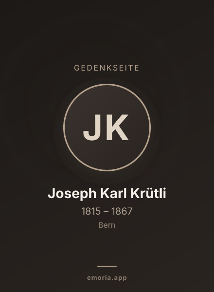 Gedenkportrait von Joseph Karl Krütli