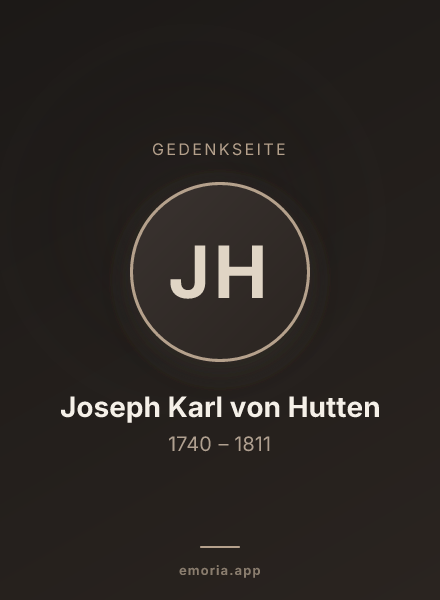 Gedenkportrait von Joseph Karl von Hutten