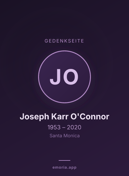 Gedenkportrait von Joseph Karr O'Connor