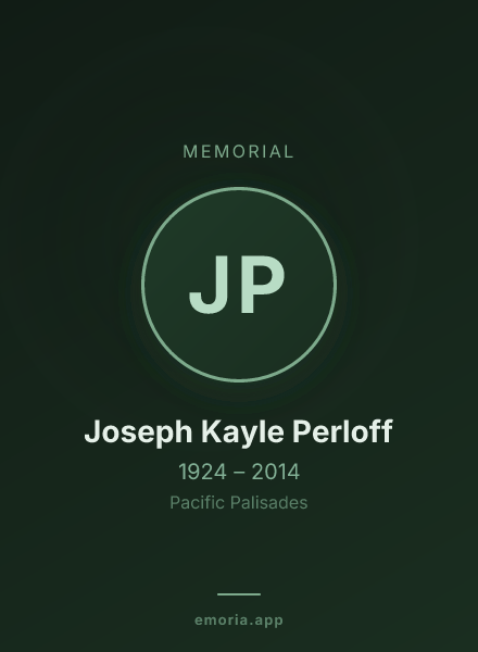 Memorial portrait of Joseph Kayle Perloff