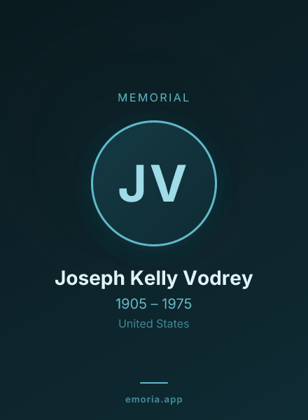 Memorial portrait of Joseph Kelly Vodrey