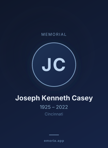 Memorial portrait of Joseph Kenneth Casey