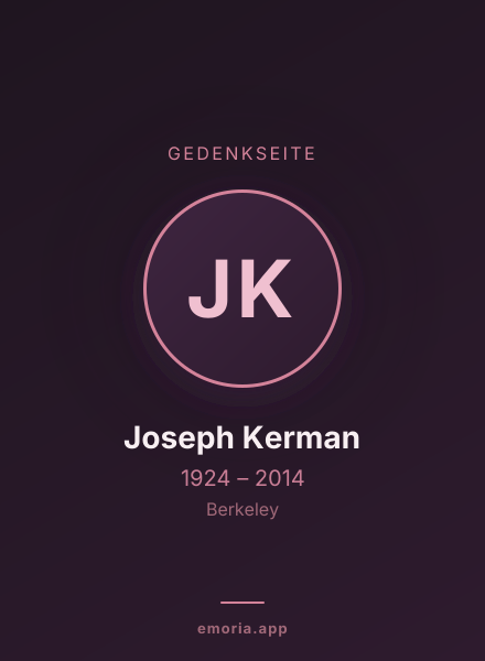 Gedenkportrait von Joseph Kerman