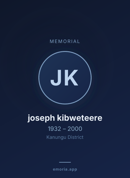 Memorial portrait of joseph kibweteere