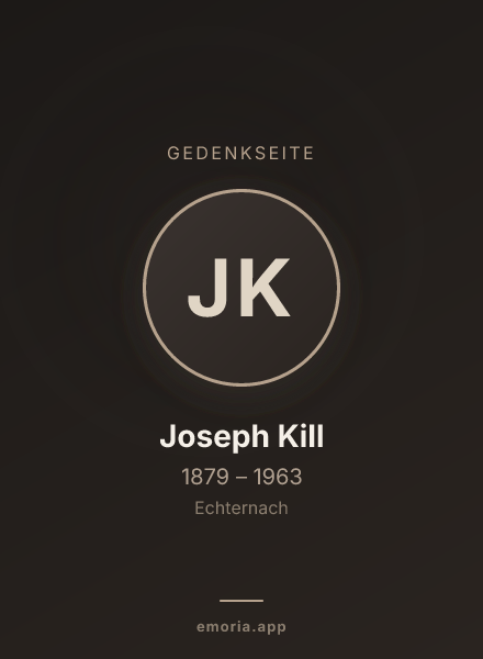 Gedenkportrait von Joseph Kill