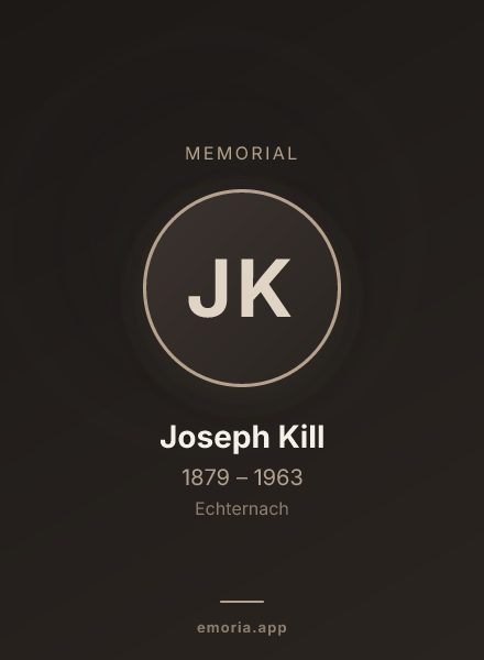 Memorial portrait of Joseph Kill