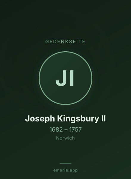 Gedenkportrait von Joseph Kingsbury II