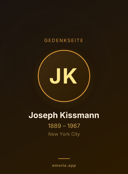 Gedenkportrait von Joseph Kissmann