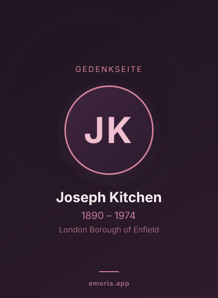 Gedenkportrait von Joseph Kitchen