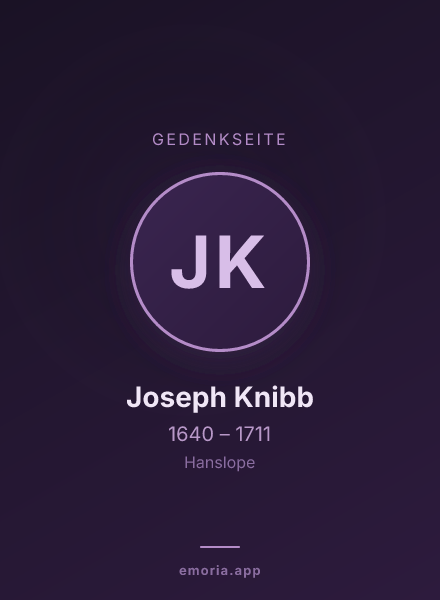 Gedenkportrait von Joseph Knibb