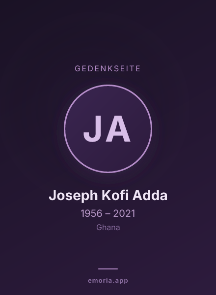 Gedenkportrait von Joseph Kofi Adda