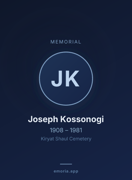 Memorial portrait of Joseph Kossonogi