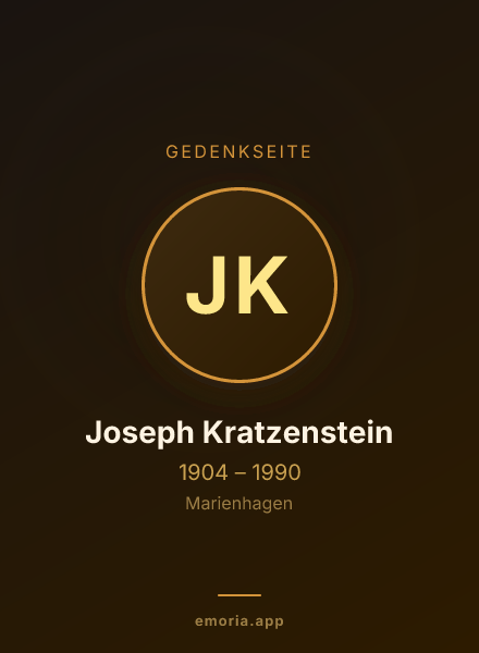 Gedenkportrait von Joseph Kratzenstein